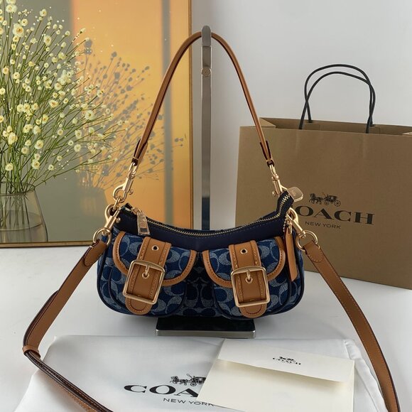 Brand new, authentic COACH underarm baguette mahjong bag - Picture 1 of 13